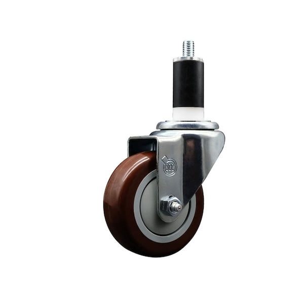 3.5'' Maroon Poly Wheel Swivel 1-3/8'' Expanding Stem Caster